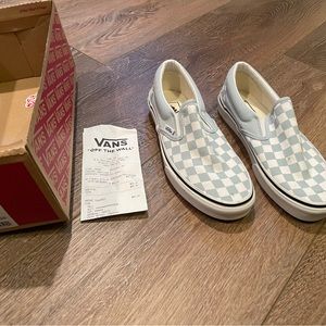 Vans Classic Slip On Baby Blue Never Worn - 7.5 women/6 men